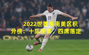 2022世界杯南美区积分榜：十队逐梦，四席落定